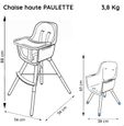 Chaise haute évolutive PAULETTE – Dès 6 mois – Fabriquée en France - Coloris Aristochat-5