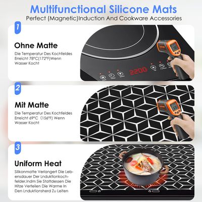 Lot De 4 Tapis De Protection En Silicone Pour Plaque à Induction - Résistants à La Chaleur, Antidérapants, Lavables - 2