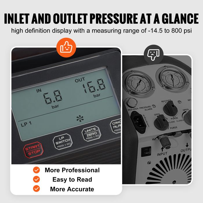 Machine De Récupération De Réfrigérant 3/4HP Double Cylindre - 110V 60Hz - Pour Professionnel CVC