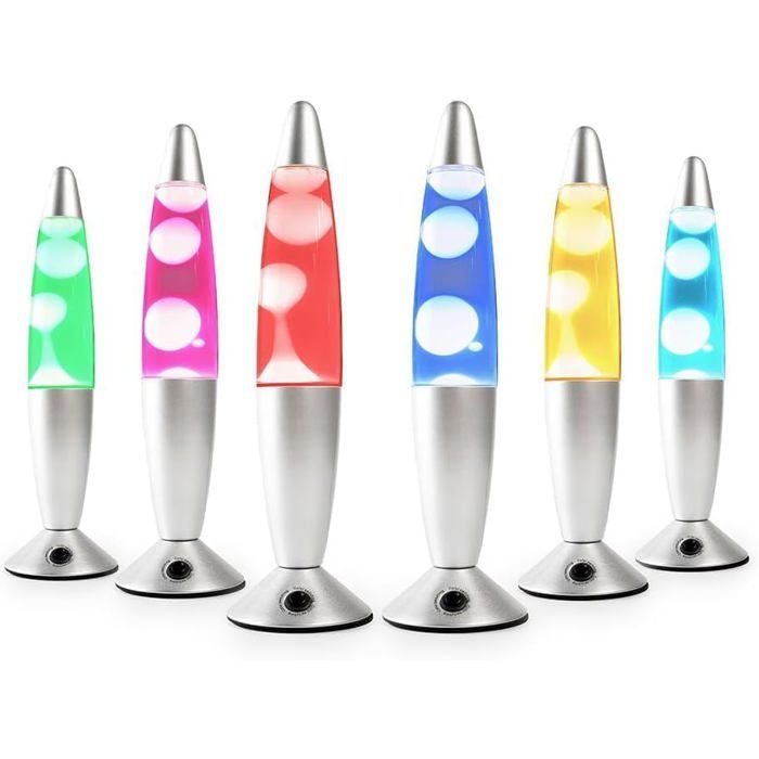 Lampe à Lave Bleue 40cm - Effet Hypnotique, Cire Fluorescente - Décoration Et Veilleuse Relaxante