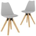 2 x Chaises de salle à manger Professionnel - Chaise de cuisine - Chaise de cuisine Gris PP et bois de hêtre massif ®VSUFJQ®-0