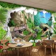 Papier Peint Soie Dinosaure Peinture Murale 3D Tapisserie Photo Poster Tableaux Muraux Salon Chambre Mural Décoration 350x245 cm-0