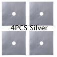 4pcs Silver -1-4 unités Couverture pour cuisinière à gaz,tapis de protection,accessoire de cuisine pour protéger les fourneaux-0