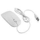 GETEK Souris optique filaire ultra mince USB 1600DPI pour PC portableBlanc