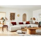 LISA DESIGN Onyx - canapé modulable panoramique d'angle gauche 7 places - en tissu - Beige