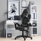Fauteuil de Bureau - Rattantree Chaise Gaming - Siège de Bureau Réglable Gaming Racing - avec coussin et dossier inclinable - Gris