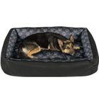 SuperKissen24 Panier pour Chien - Lit pour Chien - Apaisant - Taille XL - Noir et Gris - Pattes de Lin