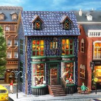 Kit de Meubles Miniatures en Bois DIY Mini Maison de Poupée avec LED Echelle 1:24 Cadeau Créatif pour Ami Amoureux Boutique de