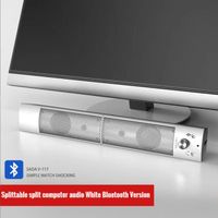Bluetooth blanc - Enceinte filaire et sans fil, Bluetooth 5.0, barre de son pour PC portable, TV, Aux, HiFi,