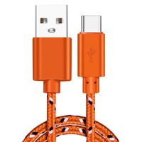 Chargeur pour Huawei P30 / P30 lite / P30 Pro Cable USB-C Tressé Cordon Nylon Renforcé Type-C Orange 1m
