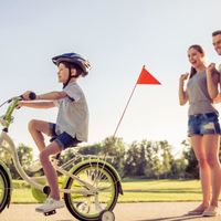 Drapeau de sécurité pour vélo enfant VGEBY - Rouge et blanc - Taille 1,2m x 0,6cm - Facile à installer