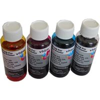 vhbw 4x Encre de recharge compatible avec HP imprimante - Kit de recharge dye cyan, dye magenta, dye noir, dye jaune