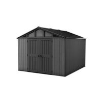 Abri De Jardin Keter Stronghold 12,5 M² - 3x4,6m, Aspect Bois Marron | Rangement Extérieur, Résine Résistante