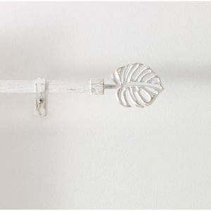 TRINGLE A RIDEAU Kit de tringle Feuille tropicale 120 < 210 cm blanc or