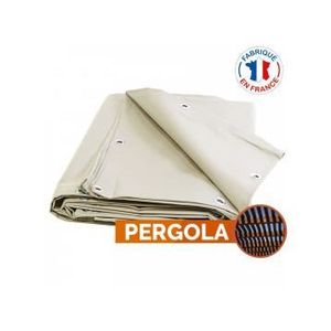 PERGOLA Toile pour pergola PVC ivoire - 3,1 x 4,1 m - Bache haut de gamme pour etancheite toit terrasse - haute résistance (10 ans)