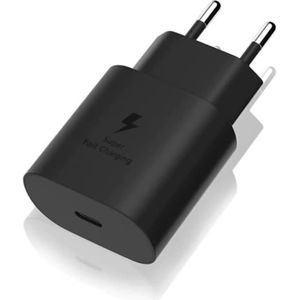 CHARGEUR TÉLÉPHONE Chargeur Rapide USB-C 25W Noir pour Samsung Galaxy