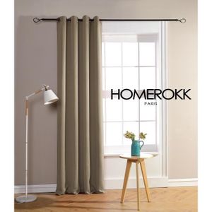 RIDEAU DE PORTE Lot de 2 Rideaux Occultant 140 x 240 cm TAUPE CLAIR - HOMEROKK