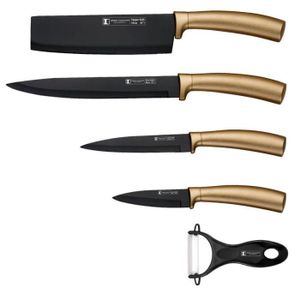 Coffret 5 Couteaux Professionnels En Acier Inoxydable Et Carbone Socle En Bois Massif Chef Pain Viande Office Et Cuisine Achat Vente Bloc Couteau Mallette Soldes Sur Cdiscount Des Le 20 Janvier Cdiscount