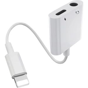 Adaptateur IPhone Audio & Chargeur Blanc - Neuf, Générique, Double Fonction