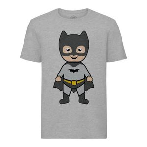 T-SHIRT T-shirt Homme Col Rond Gris Bébé Batman Dessin Mig