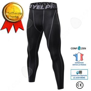 COLLANT DE RUNNING CONFO® Pantalons de survêtement PRO pour hommes - Noir - Fitness - Running - Respirant