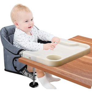 TABLE ET CHAISE Chaise de table pour bébé - TRAHOO - Siège de table avec plateau - Confortable et sécurisée - Gris