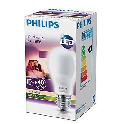 Philips LED Bulb E27 6W 40W warm white 470 lm matt Cdiscount Maison