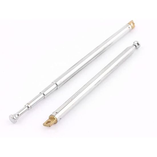 Antenne Télescopique 60 Cm 4 Sections – Remplacement FM/AM Pour Radio, TV, RC, Lampe – Acier Inoxydable