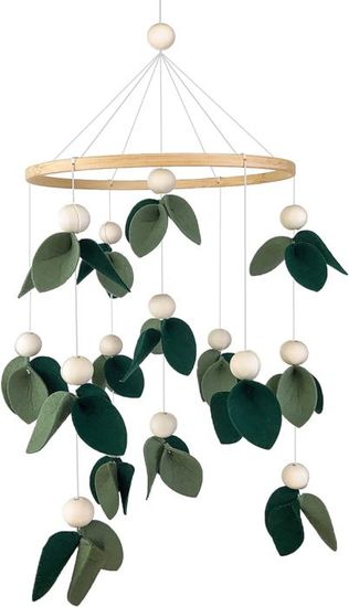 Mobile Lit Bébé En Bois Avec Nœud Rose, étoiles Et Lunes - Décoration Chambre Fille, Cadeau Naissance