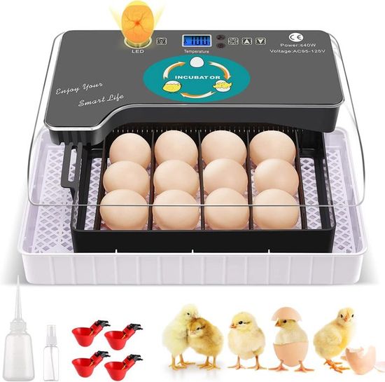 Couveuse Œufs Automatique Chalixion 120 Œufs - Retournement Auto & Contrôle Humidité | 5 Modes