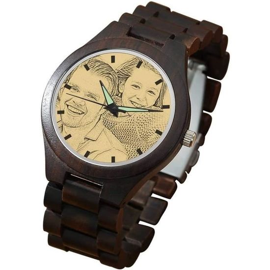 Montre bois personnalisable gravure 2025