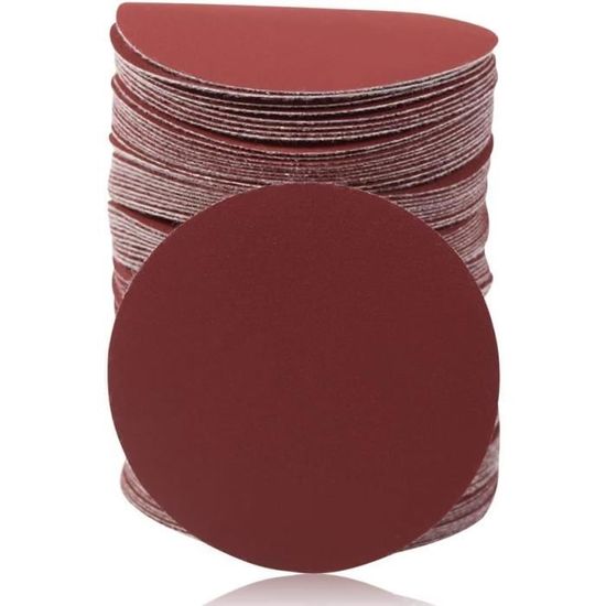 LEONTOOL Lot De 100 Disques Abrasifs De 7,6 Cm, Grain 120, Papier De Verre Auto-agrippant Sans Trou En Oxyde D'aluminium, Ponceuse Orbitale Aléatoire