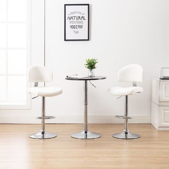 🍓8711Magnifique Bonne - Chaise de bar Tabouret de bar classique Moderne Chaises Haute cuisine -Chaise de salle à manger - Blanc Sim