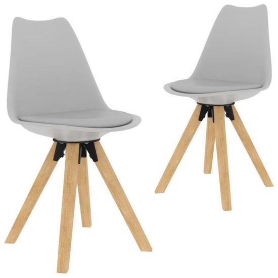 2 x Chaises de salle à manger Professionnel - Chaise de cuisine - Chaise de cuisine Gris PP et bois de hêtre massif ®VSUFJQ®