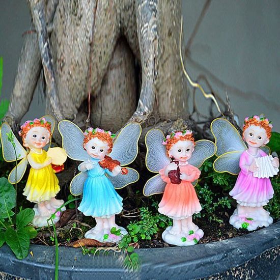 Décoration De Jardin "Trois Sœurs Elfes" En Acrylique - 22x30 Cm - Résistante Aux Intempéries, Peinte à La Main - Pour Terrasse, Balcon, Pelouse
