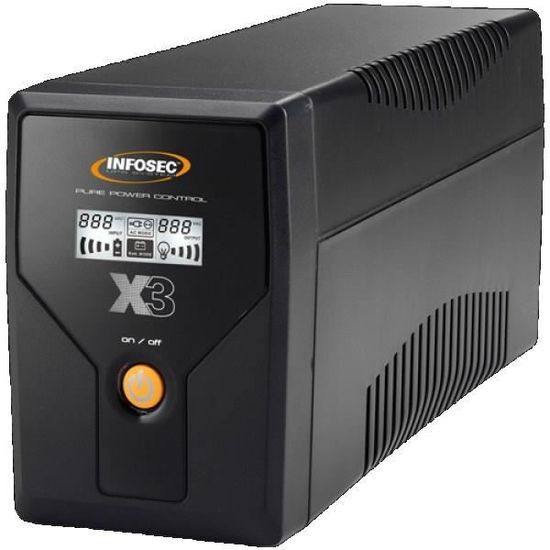 Onduleur 500 VA - INFOSEC - X3 EX 500 - UPS SYSTEM - 2 prises - LCD / USB - 65965