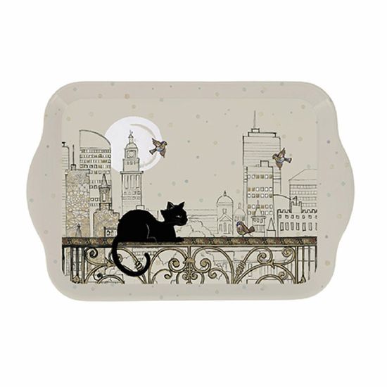 Mini Plateau Mélamine Chat Paris - 20,8x14 Cm, Décoration Mignonne Pour Maison Ou Cadeau - 5