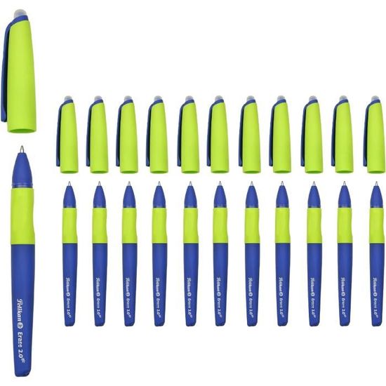 Stylo Roller Ergonomique ONLINE Metallic Bleu - Pour Gauchers Et Droitiers, Rechargeable, Poignée Souple