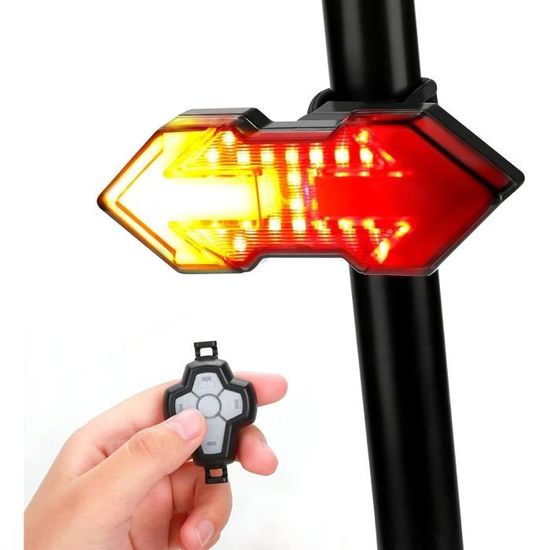 Sécurité Cycliste Clignotant Vélo USB Rechargeable Avec Télécommande - 32 LED Pour VTT Et Trotinette Télécommande Incluse