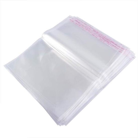 Sachets Transparents RUBY 10x14 Cm - Lot De 200 - Fermeture Adhésive, OPP, Avec Trou Pour Présentoir