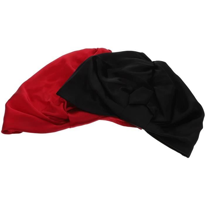 Bonnets De Nuit En Satin - Lot De 2, Extra Longs, Avec élastiques Réglables - Pour Cheveux Bouclés Et Lisses - 1