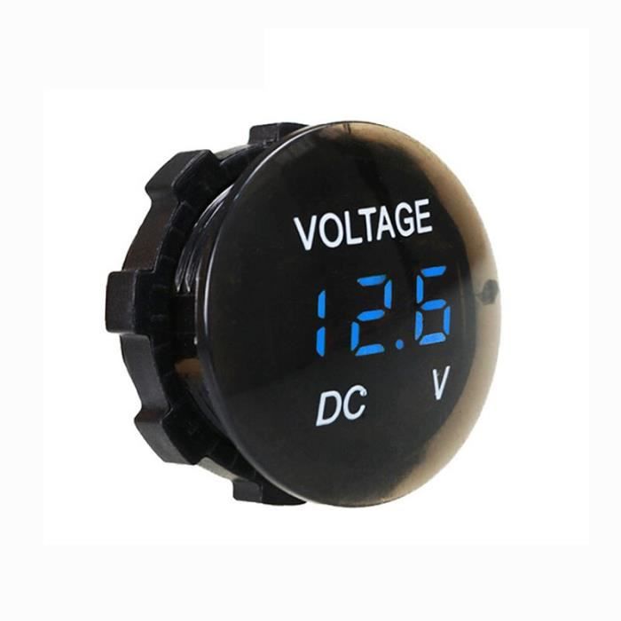 Voltmètre Numérique DC 12V-24V - Affichage Vert/rouge/blanc/bleu, Pour Mesure Tension Panneau