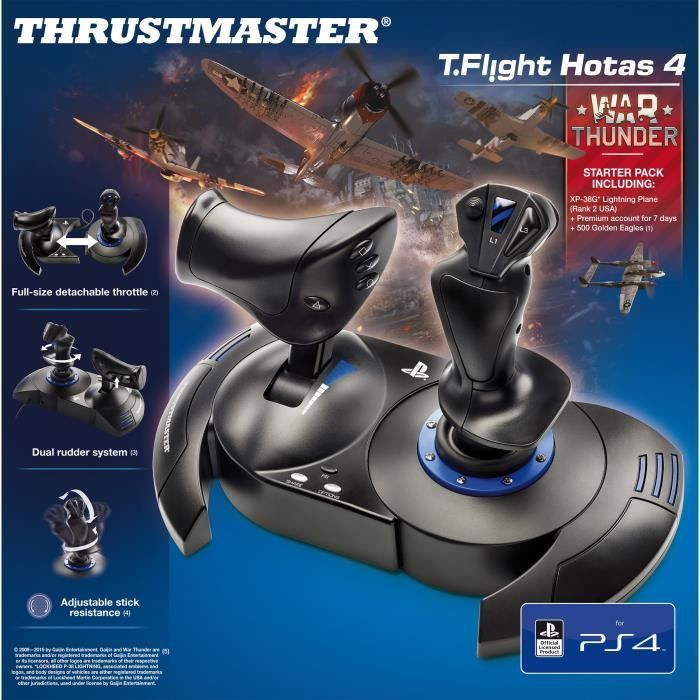 THRUSTMASTER T.Flight Hotas 4 + Jeu War Thunder PS4