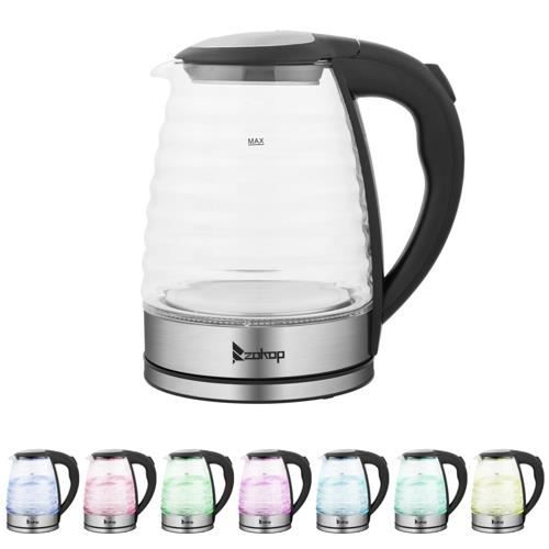 Bouillouire électrique en Verre Inox 1.8L avec des lumières colorées 1800W