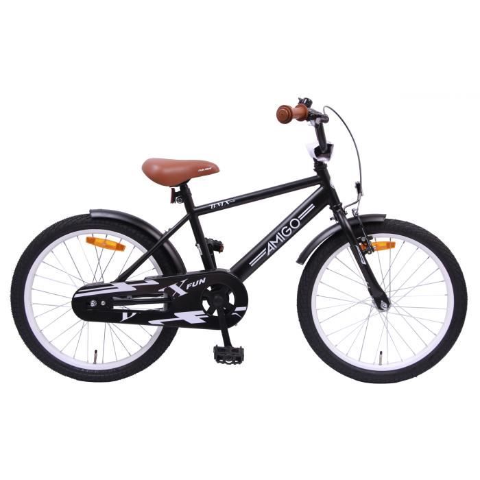 Amigo BMX Fun | Vélo enfant 20 pouces | Pour garçons à partir de 5-9 ans | Noir