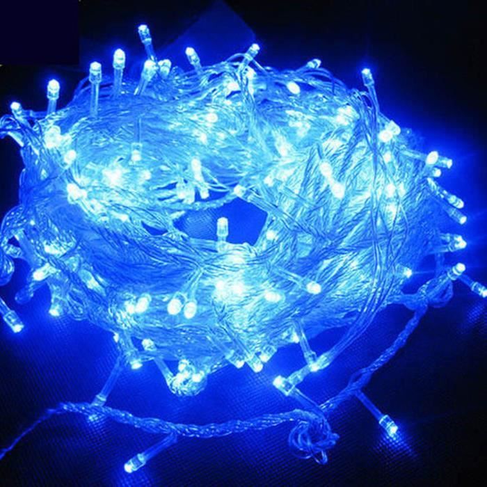 BLEU 20M 200 LEDs Guirlande Noël Lumineux Etanche Exterieur Décor Jardin