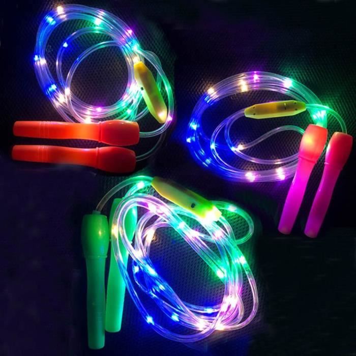 Offre spéciale enfants corde à sauter neutre en plastique coloré Flash corde à sauter sport lumière Led corde à sa - Random YIWA2430