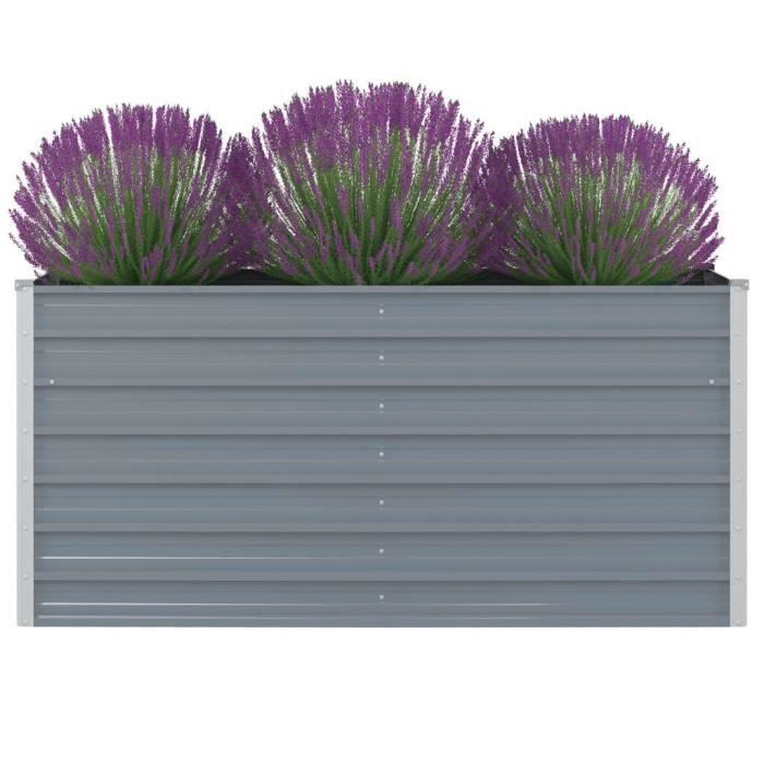 Jardinière - Bac A Fleur 160 x 80 x 77 cm Gris Acier galvanisé Haute qualité #57822