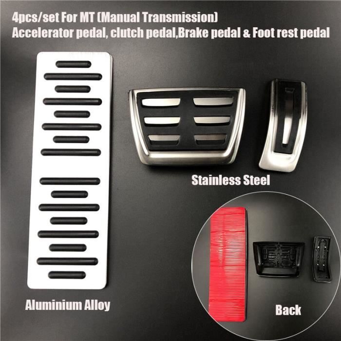 Pièces Auto,Plaque de pédale, accessoires de voiture pour Audi A4 A5 A6 S6 A7 Q5 B6 B7 B8 C5 C6, accélérateur - Type 4 AT 3pcs