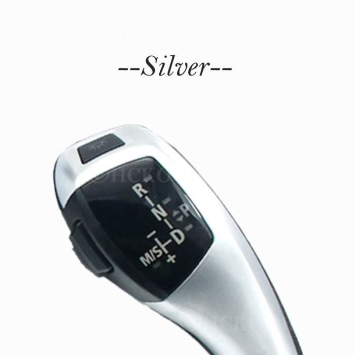 Pièces Auto,LED Pommeau de levier de Manette De Vitesse Levier Pour BMW x3 E83 LCI 2004 2005 2006 2007 - Type Left Drive - Silver